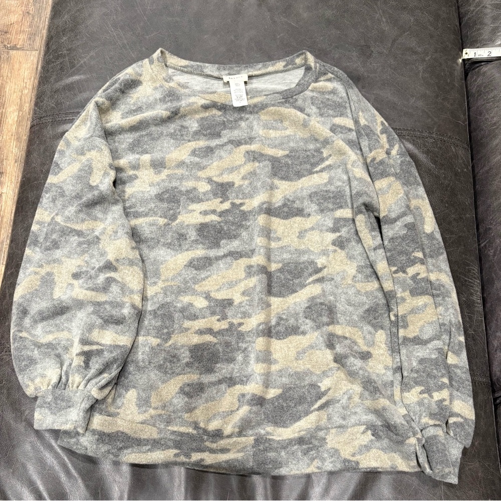 Camouflage Gray Super Soft Brushed Material Top